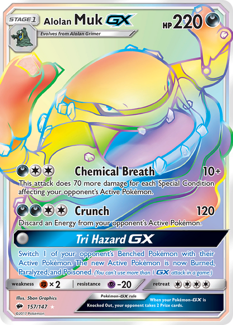 Alolan Muk-GX 157 Burning Shadows Pokémon card