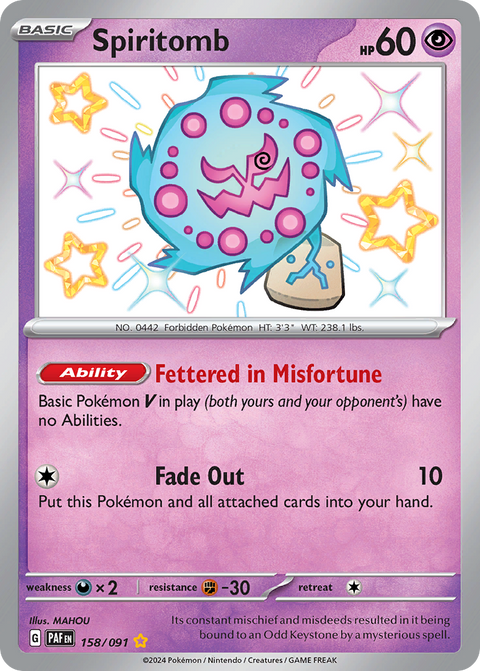 Spiritomb 158 Paldean Fates Pokémon card