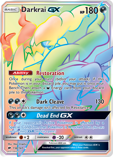 Darkrai-GX 158 Burning Shadows Pokémon card