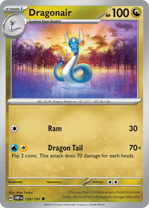 Dragonair 158 Obsidian Flames Pokémon card