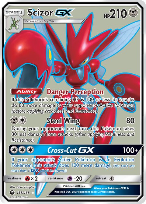 Scizor-GX 158 Celestial Storm Pokémon card