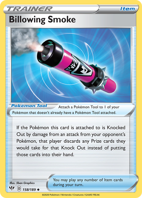Billowing Smoke 158 Darkness Ablaze Pokémon card