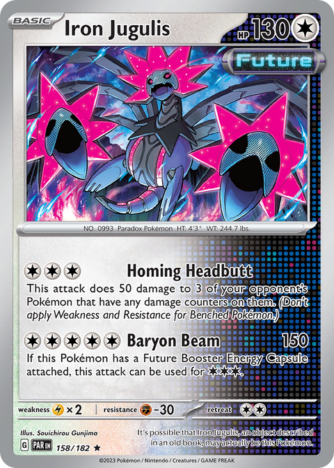 Iron Jugulis 158 Paradox Rift Pokémon card