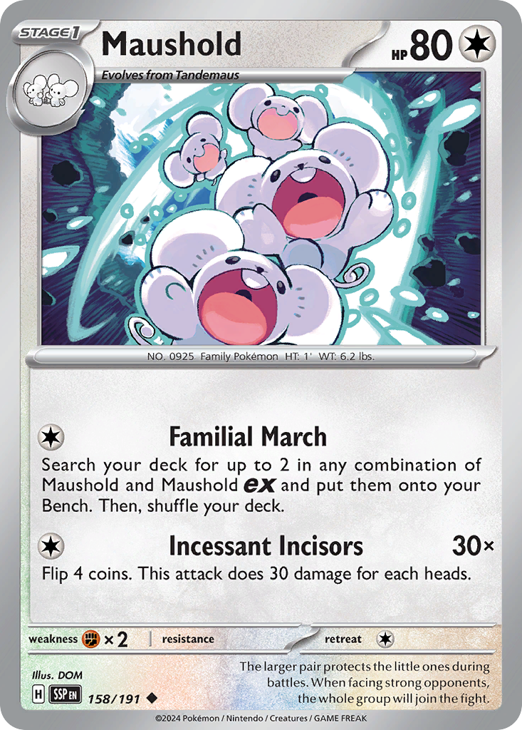 Maushold 158 Surging Sparks Pokémon card
