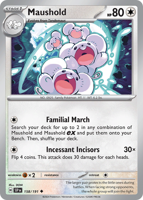 Maushold 158 Surging Sparks Pokémon card