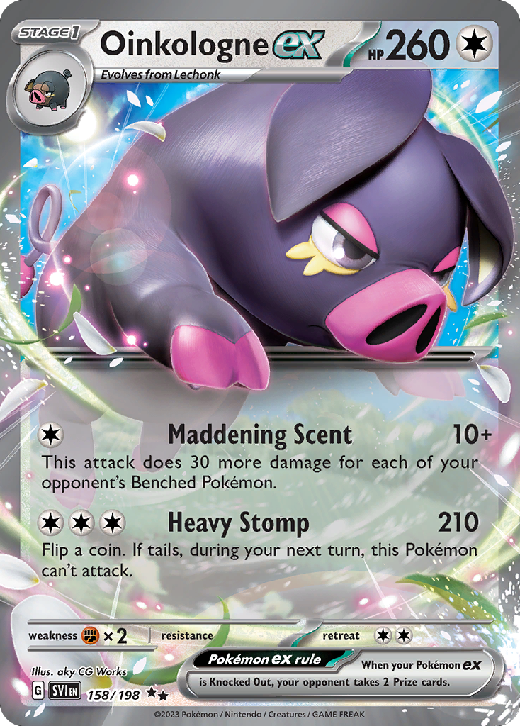 Oinkologne ex 158 Scarlet & Violet Pokémon card
