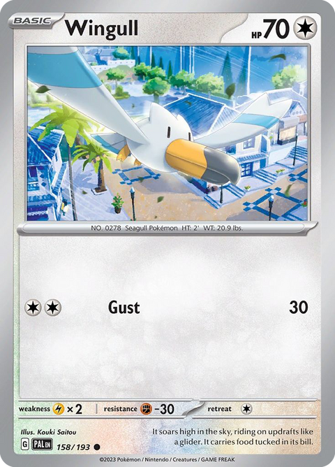 Wingull 158 Paldea Evolved Pokémon card