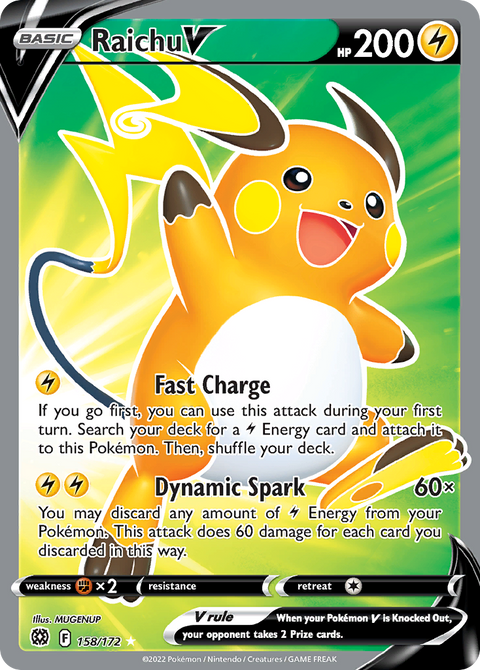 Raichu V 158 Brilliant Stars Pokémon card