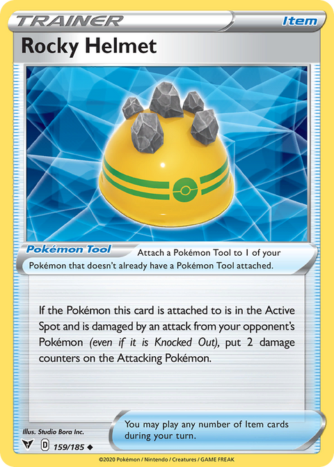 Rocky Helmet 159 Vivid Voltage Pokémon card