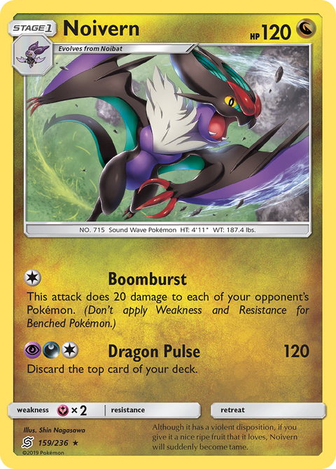 Noivern 159 Unified Minds Pokémon card