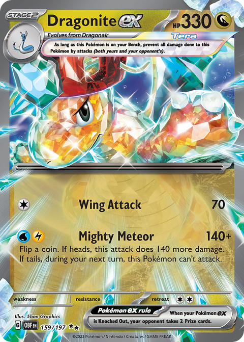 Dragonite ex 159 Obsidian Flames Pokémon card