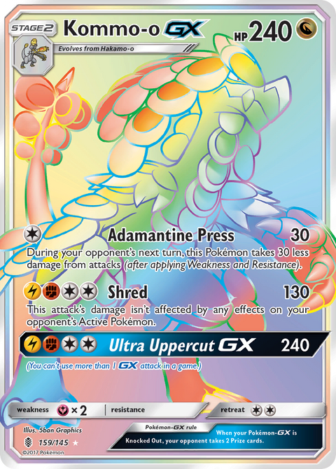 Kommo-o-GX 159 Guardians Rising Pokémon card