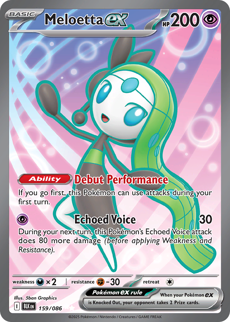 Meloetta ex 159 Black Bolt Pokémon card