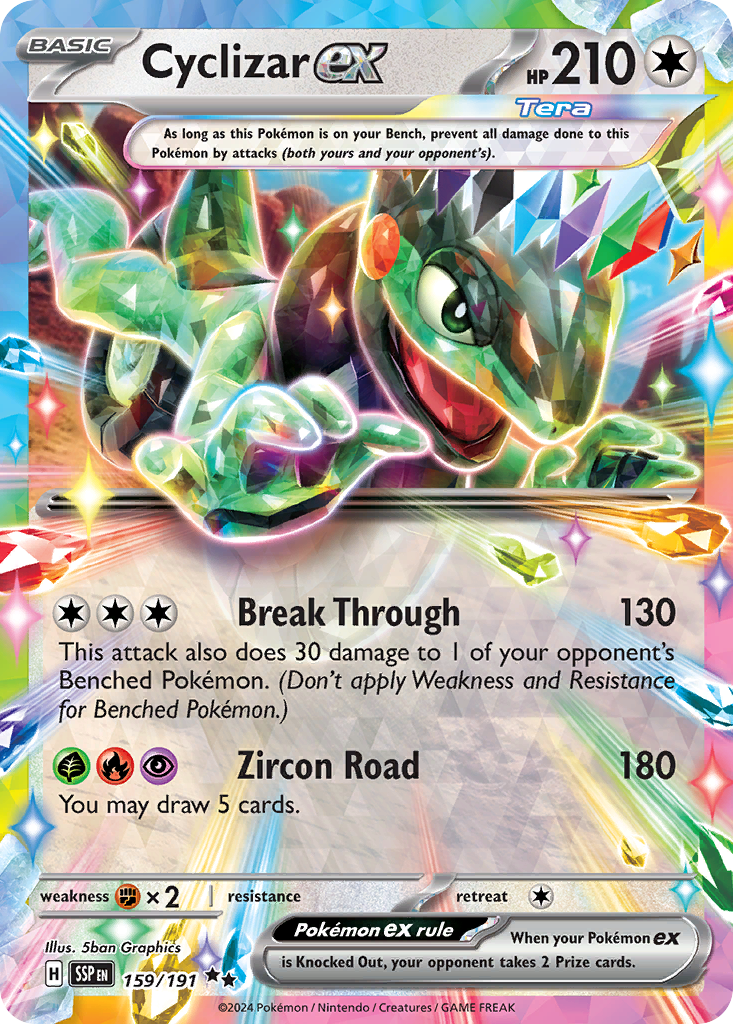 Cyclizar ex 159 Surging Sparks Pokémon card