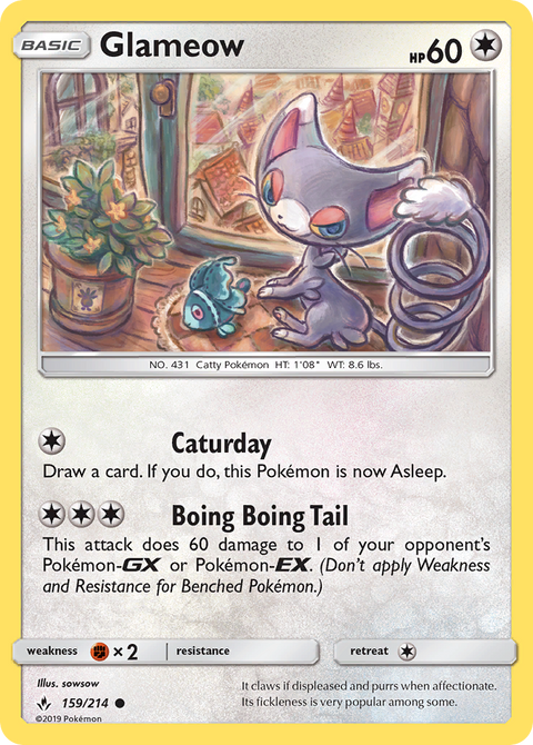 Glameow 159 Unbroken Bonds Pokémon card
