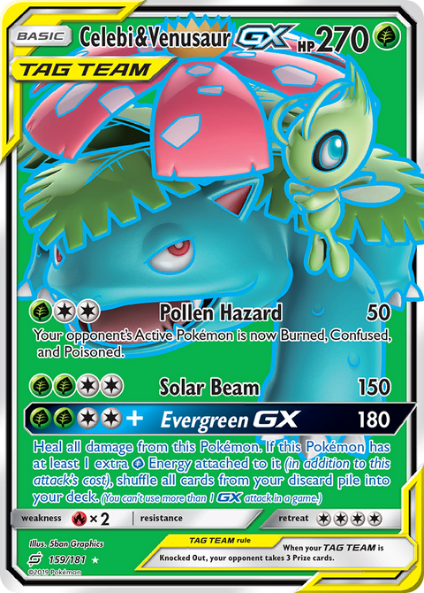 Celebi & Venusaur-GX 159 Team Up Pokémon card