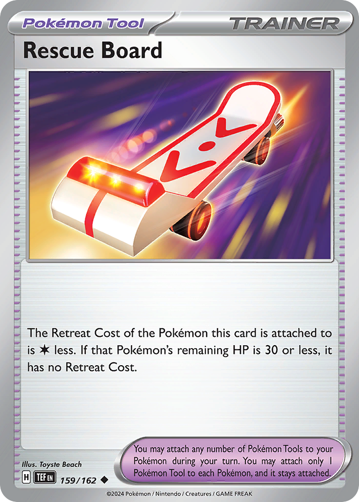 Rescue Board 159 Temporal Forces Pokémon card