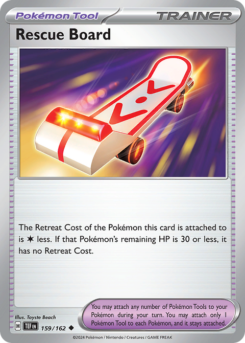 Rescue Board 159 Temporal Forces Pokémon card