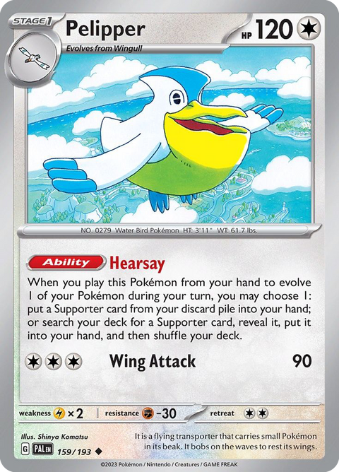 Pelipper 159 Paldea Evolved Pokémon card