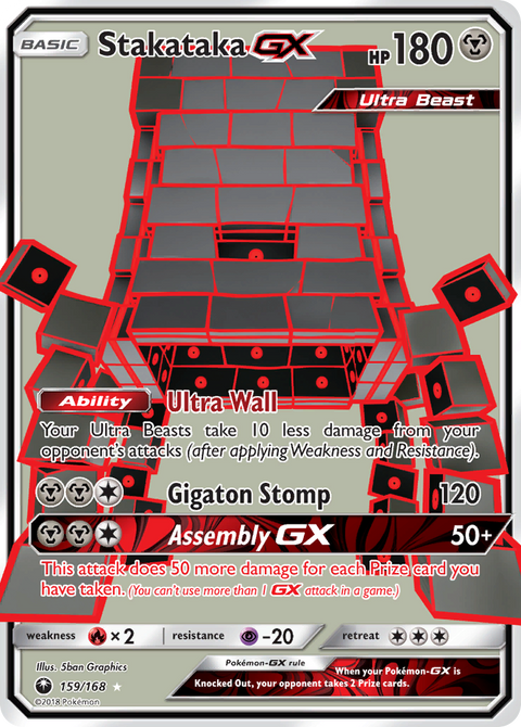 Stakataka-GX 159 Celestial Storm Pokémon card