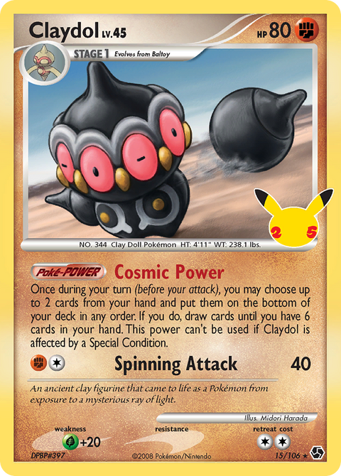 Claydol 15 Celebrations: Classic Collection Pokémon card