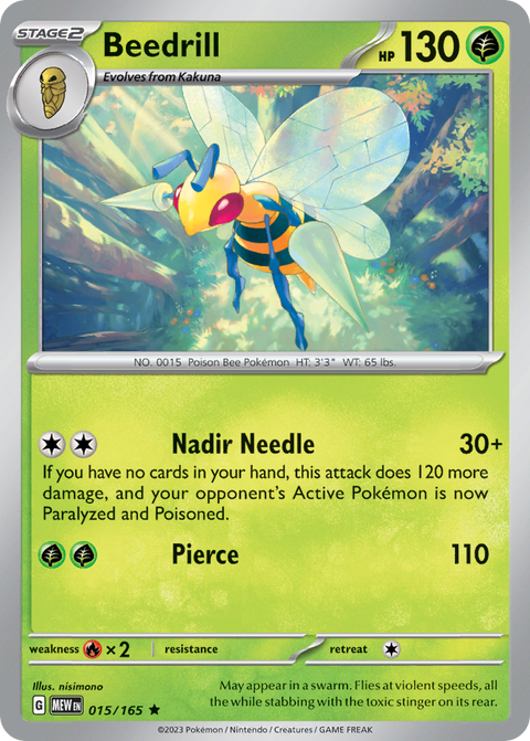 Beedrill 15 151 Pokémon card