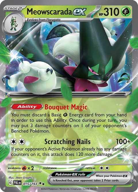 Meowscarada ex 15 Paldea Evolved Pokémon card