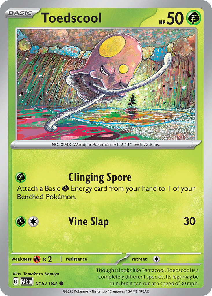 Toedscool 15 Paradox Rift Pokémon card