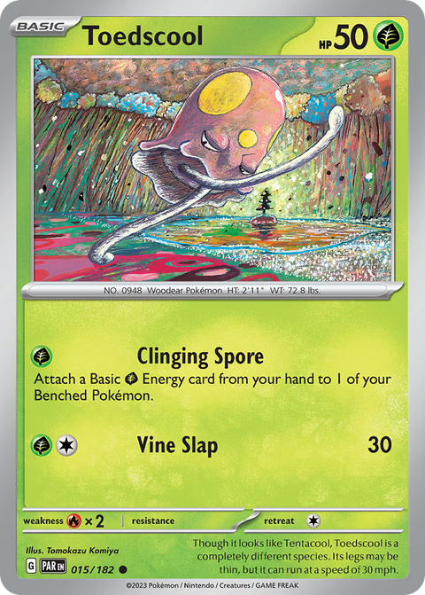 Toedscool 15 Paradox Rift Pokémon card