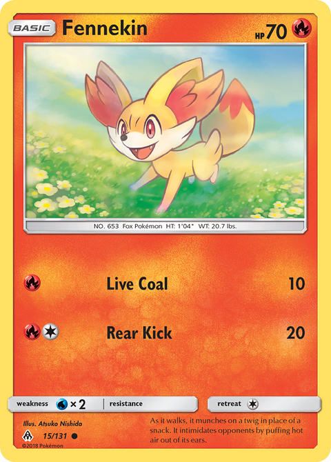 Fennekin 15 Forbidden Light Pokémon card