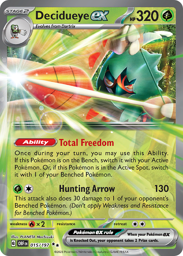 Decidueye ex 15 Obsidian Flames Pokémon card