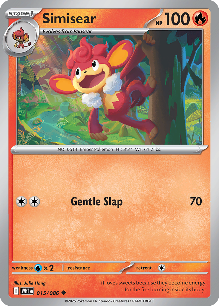 Simisear 15 White Flare Pokémon card