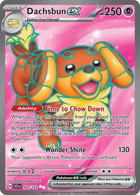 Dachsbun ex 160 Stellar Crown Pokémon card