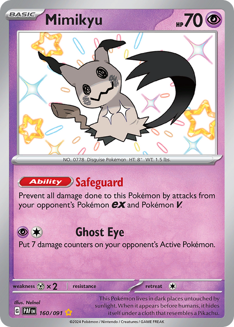 Mimikyu 160 Paldean Fates Pokémon card