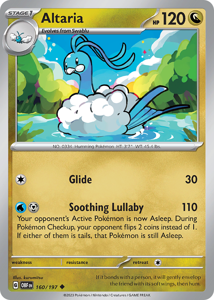 Altaria 160 Obsidian Flames Pokémon card