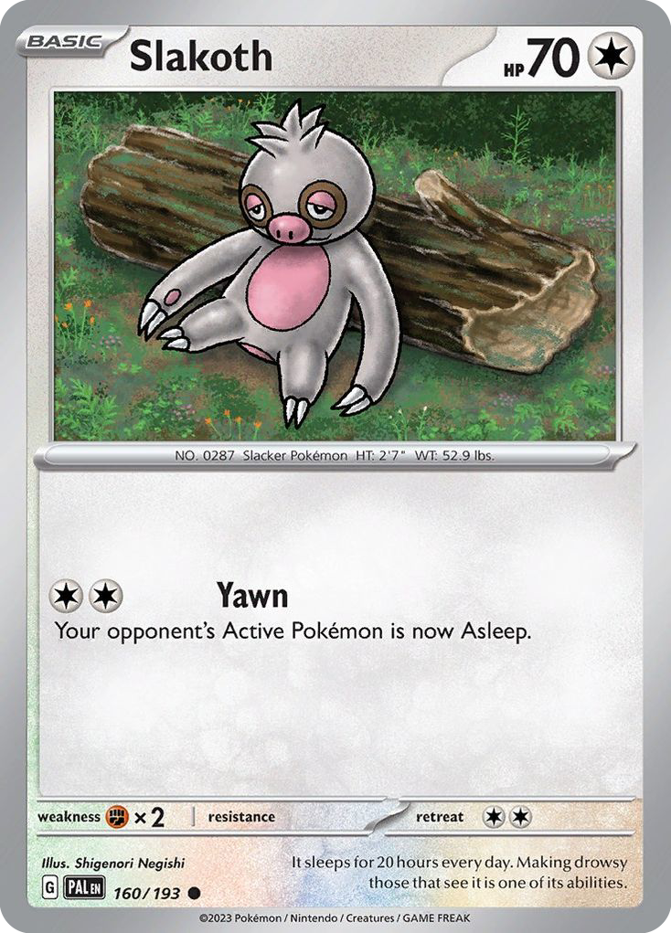Slakoth 160 Paldea Evolved Pokémon card