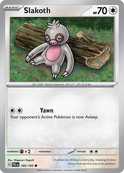 Slakoth 160 Paldea Evolved Pokémon card