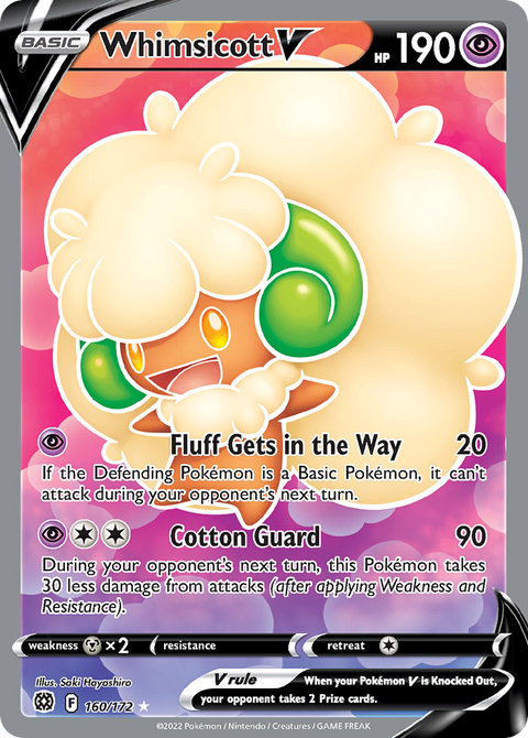 Whimsicott V 160 Brilliant Stars Pokémon card