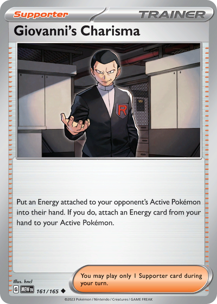 Giovanni's Charisma 161 151 Pokémon card