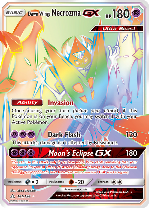 Dawn Wings Necrozma-GX 161 Ultra Prism Pokémon card
