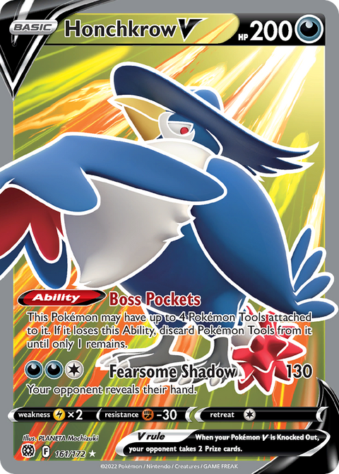 Honchkrow V 161 Brilliant Stars Pokémon card