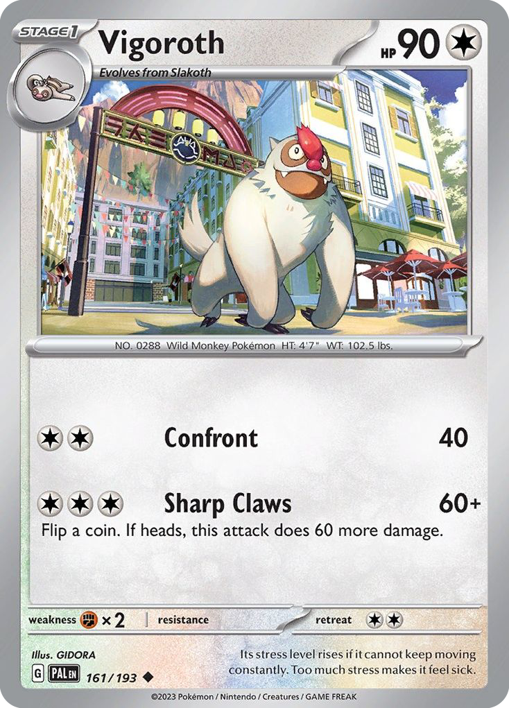Vigoroth 161 Paldea Evolved Pokémon card