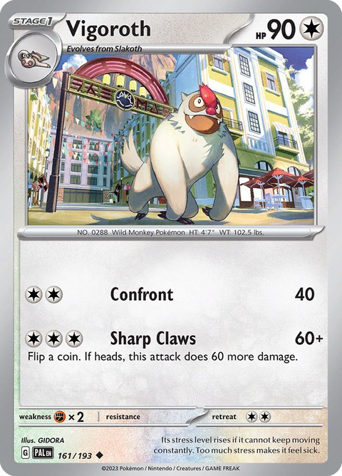 Vigoroth 161 Paldea Evolved Pokémon card