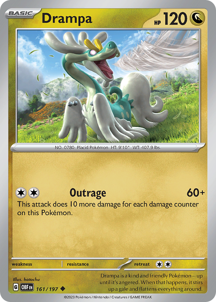 Drampa 161 Obsidian Flames Pokémon card