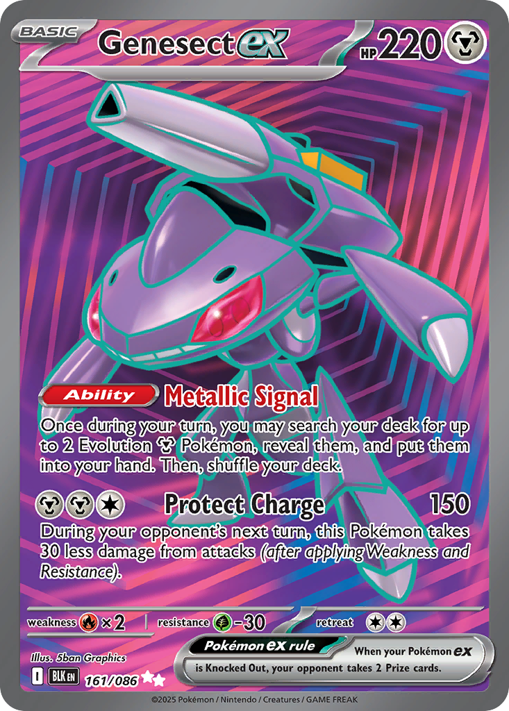 Genesect ex 161 Black Bolt Pokémon card