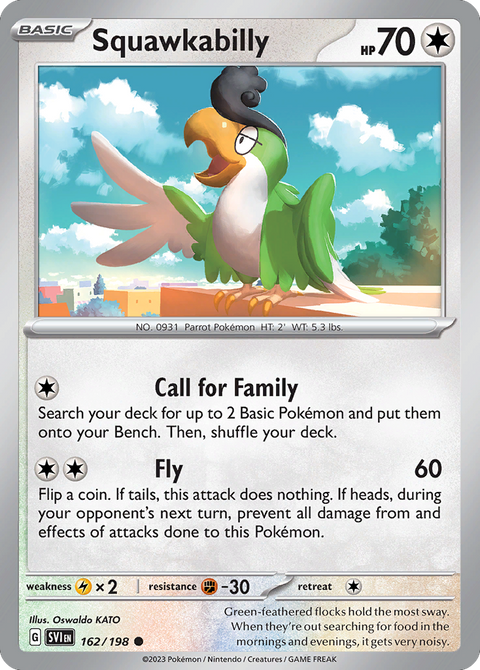 Squawkabilly 162 Scarlet & Violet Pokémon card