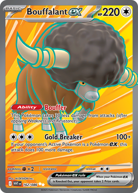 Bouffalant ex 162 White Flare Pokémon card