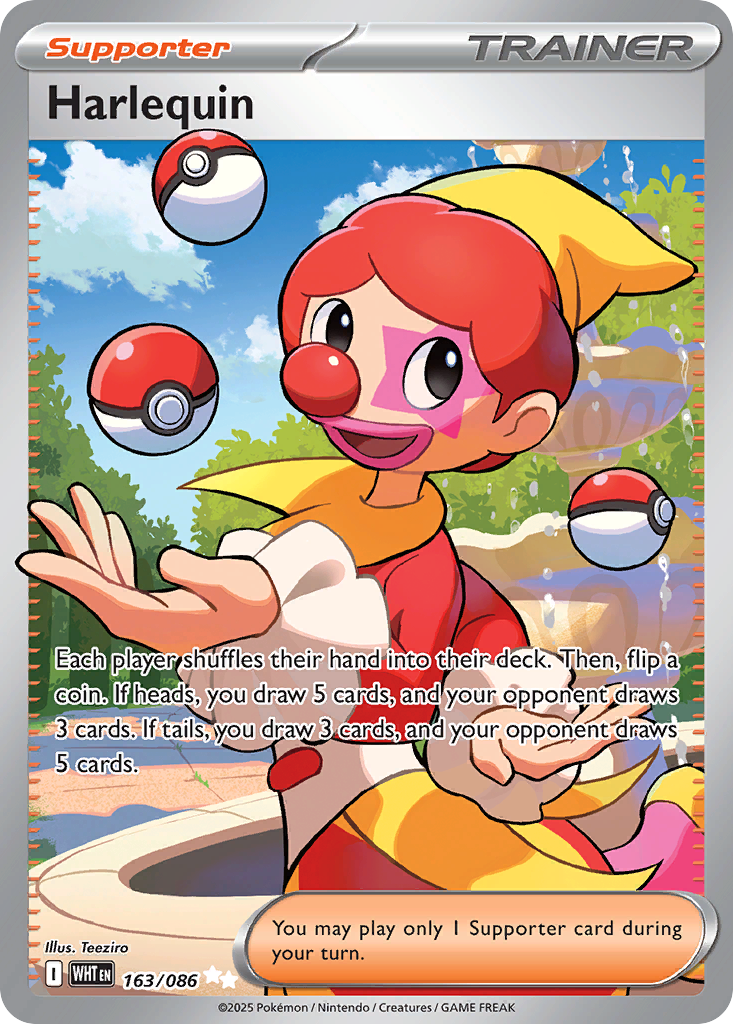 Harlequin 163 White Flare Pokémon card