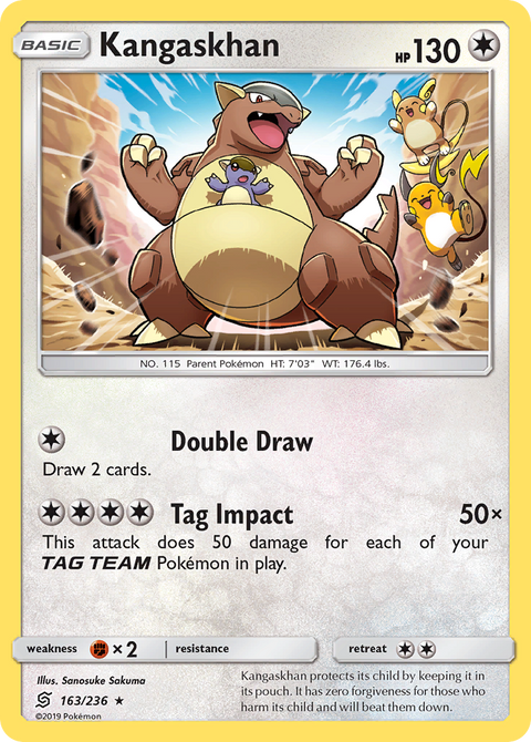 Kangaskhan 163 Unified Minds Pokémon card