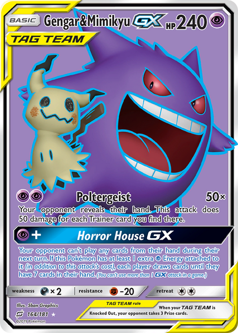 Gengar & Mimikyu-GX 164 Team Up Pokémon card